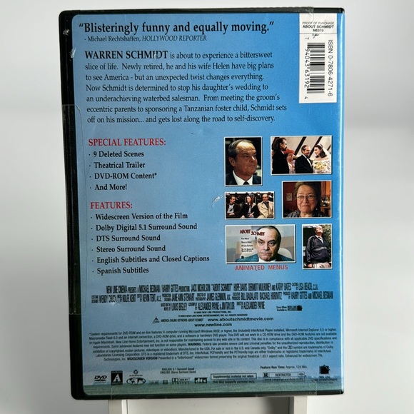 New! Factory Sealed. About Schmidt. - Picture 3 of 3